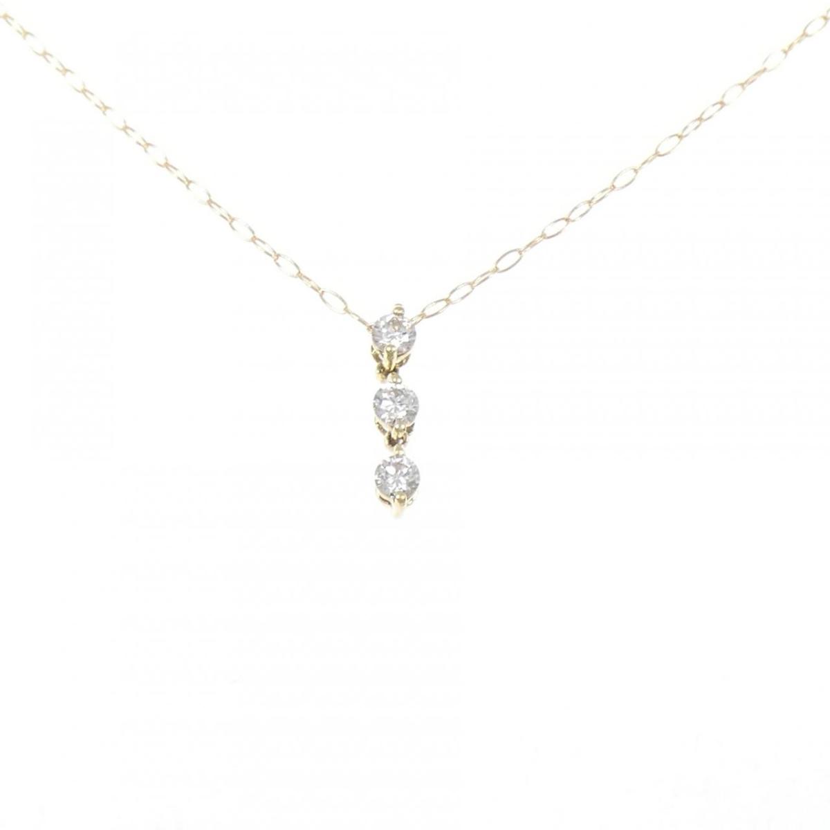 K18YG ダイヤモンド ネックレス 0.10CT【中古】