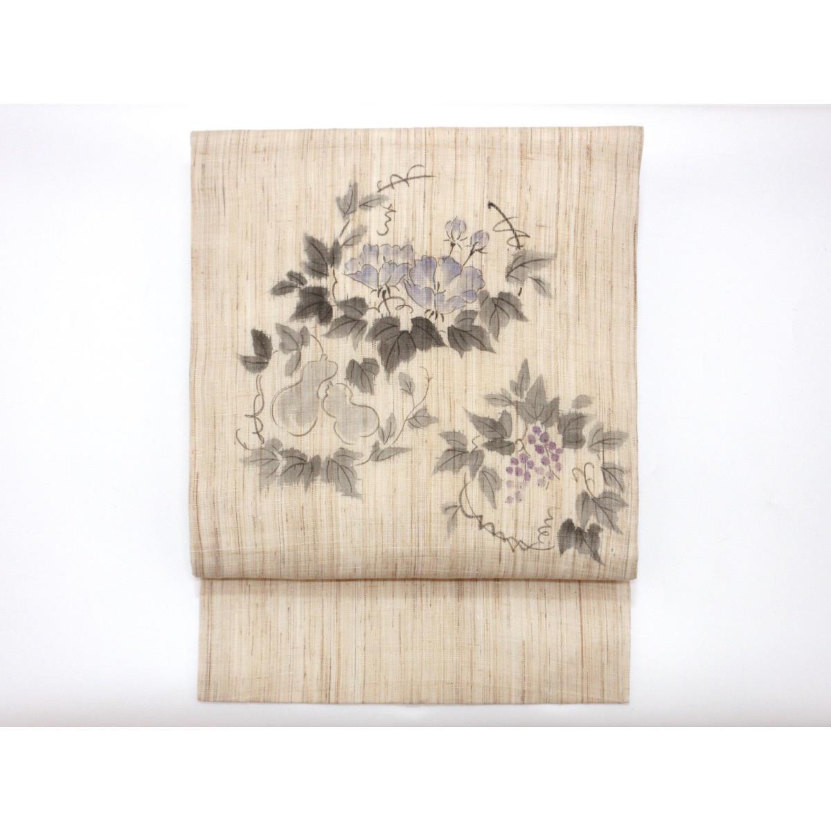 夏名古屋帯　友禅加工【中古】