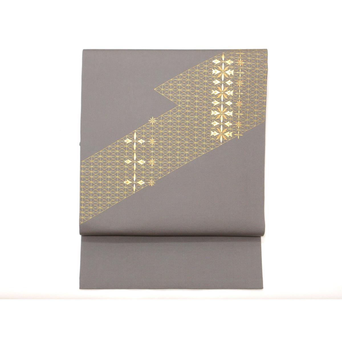 【未当て嵌める品】名古屋帯 塩瀬染帯 金彩友禅【中古】