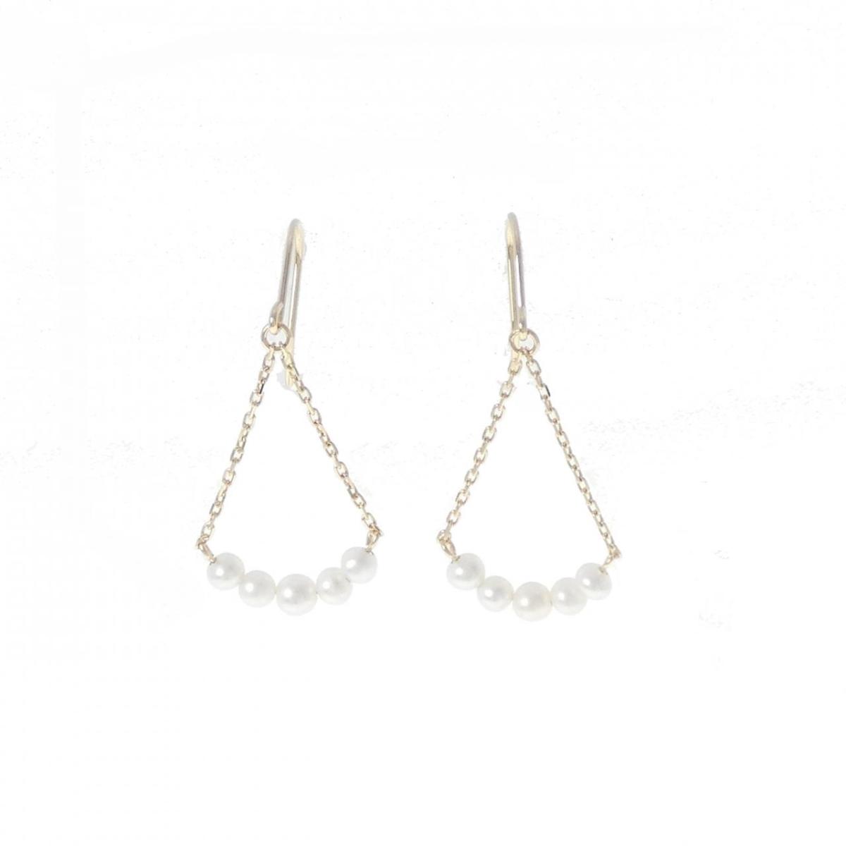 K10YG 淡水パール ピアス【中古】