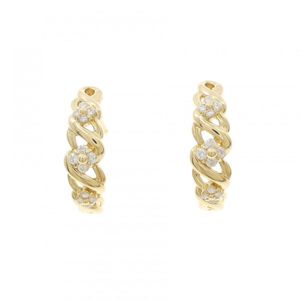 K18YG ダイヤモンド ピアス 0.32CT【中古】