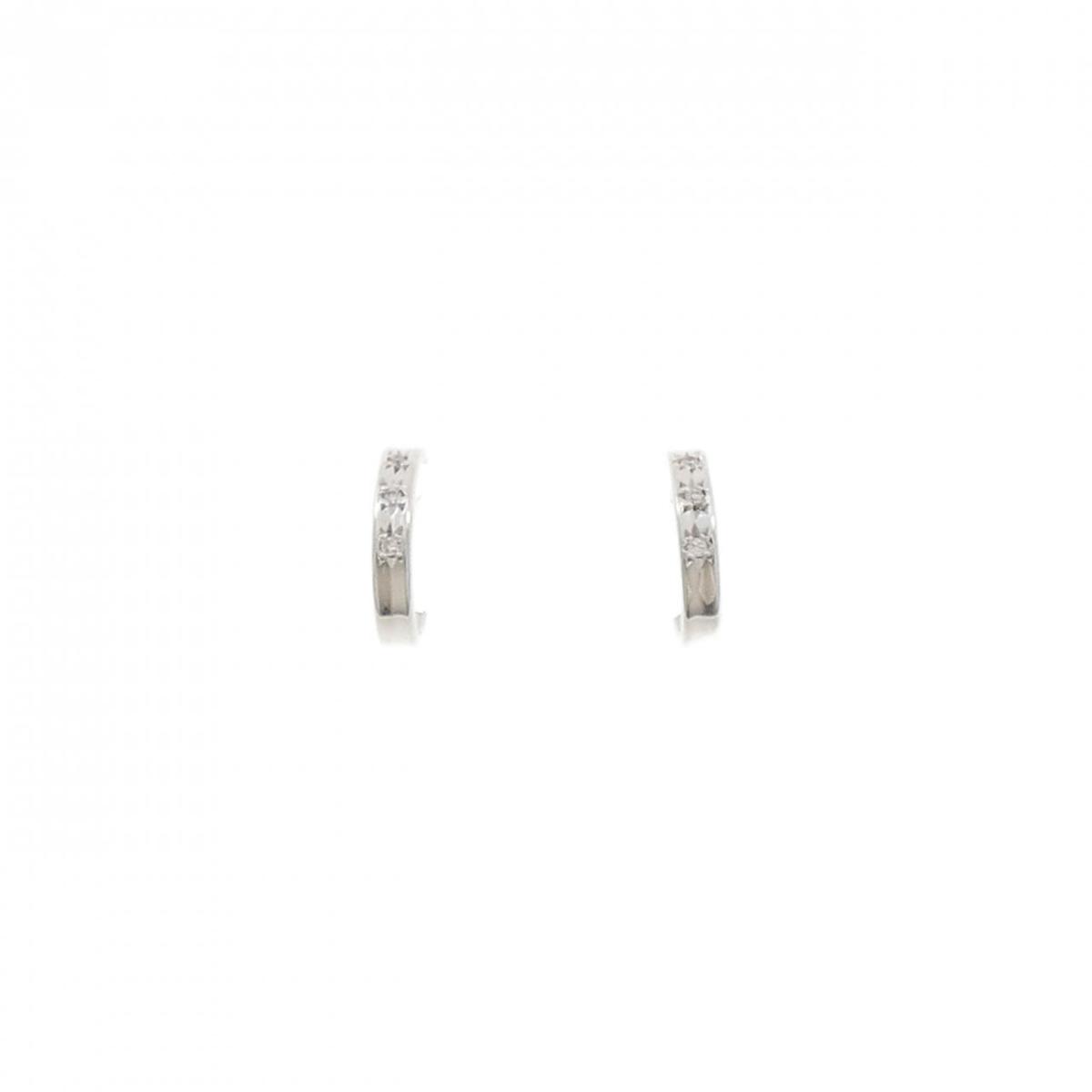 K18WG ダイヤモンド ピアス 0.02CT【中古】