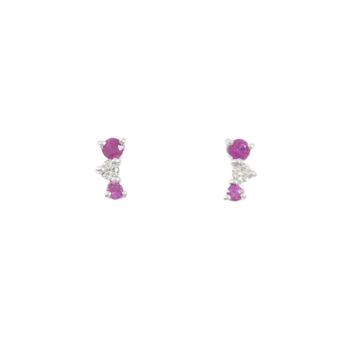 K18WG ルビー ピアス 0.26CT【中古】｜KOMEHYO ONLINESTORE 店 27,792円