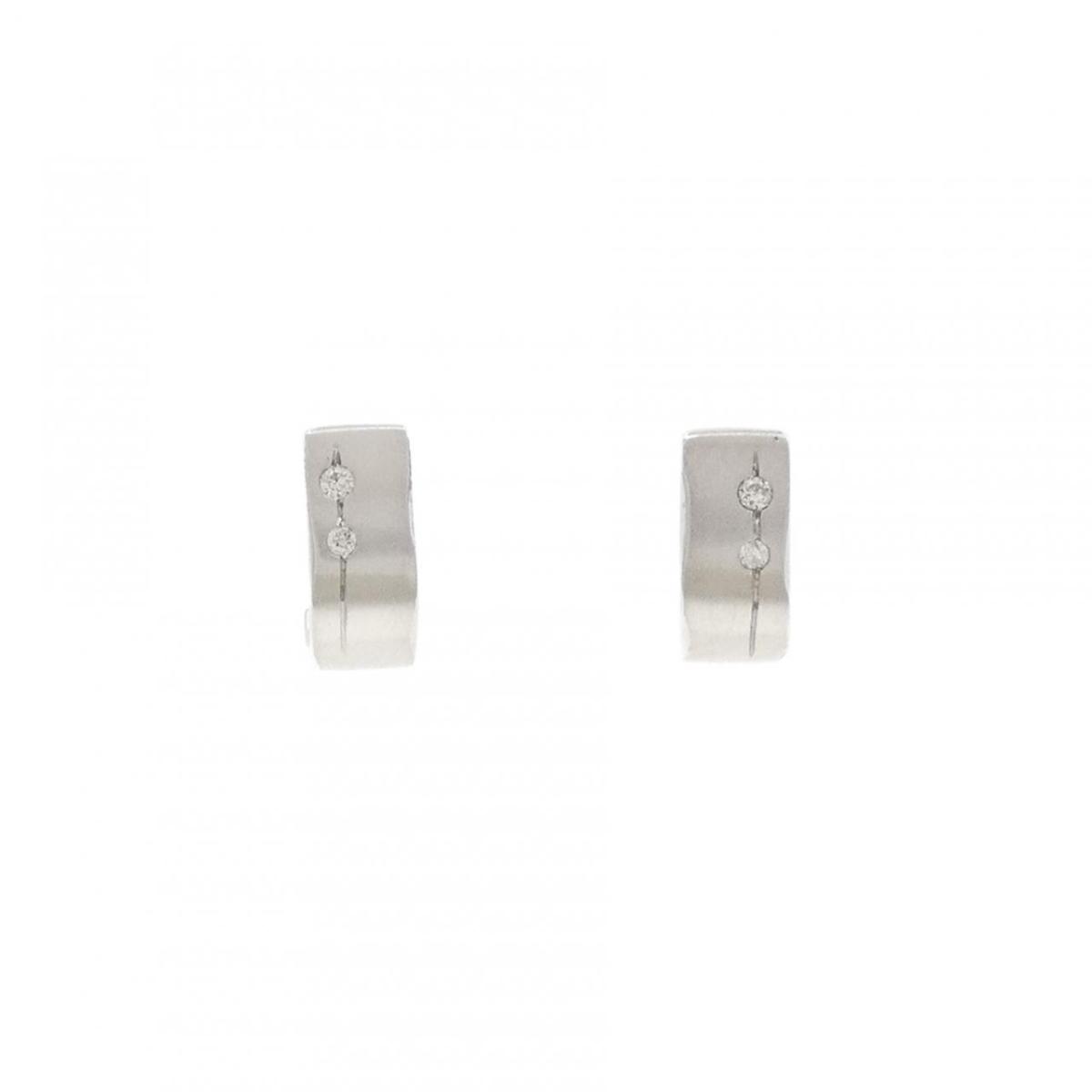 750WG ダイヤモンド ピアス【中古】