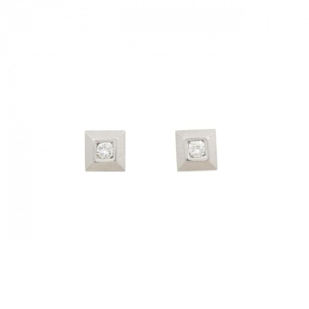 K14WG ダイヤモンド ピアス 0.26CT【中古】