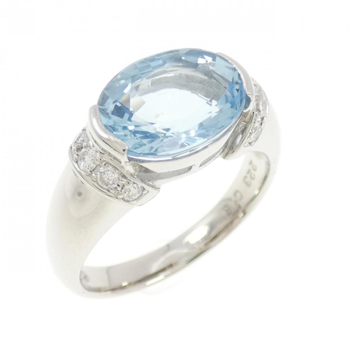 PT900 アクアマリン リング 2.23CT【中古】