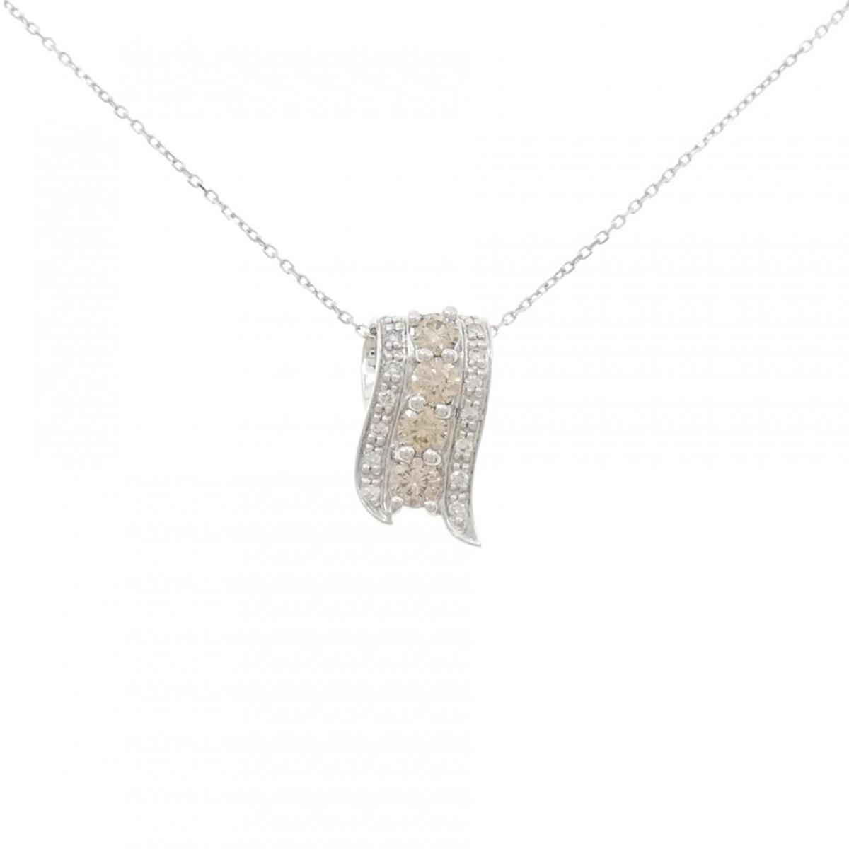 K18WG ダイヤモンド ネックレス 0.65CT【中古】
