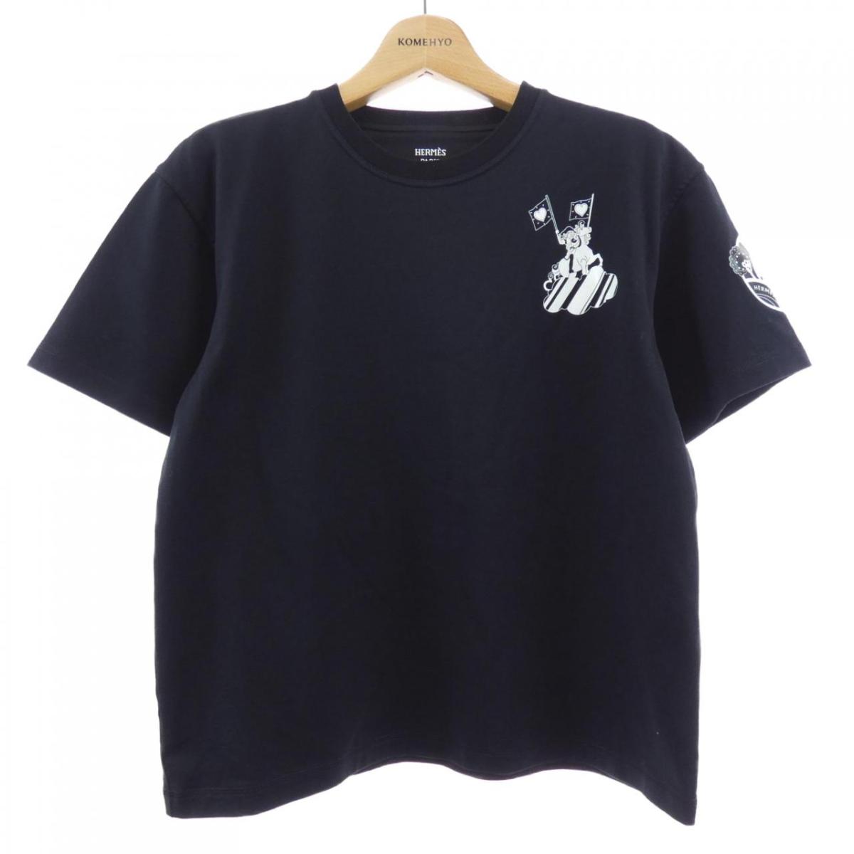エルメス HERMES FAUBOURG RAINBOW 2E4602DU カルトゥッシュ ティーシャツ【中古】 レディースファッション-Tシャツ・カットソー