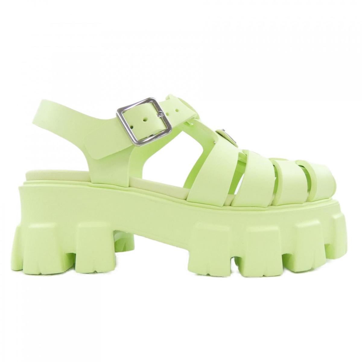 プラダ PRADA トライアングルロゴ モノリス 1X853M フォームラバー サンダル【中古】