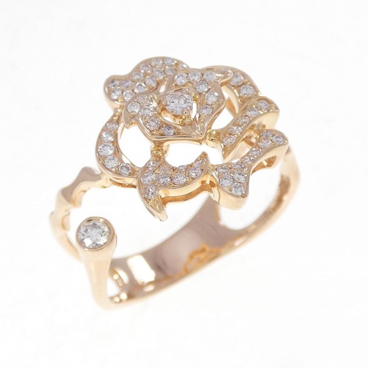 K18PG ローズ ダイヤモンド リング 0.29CT【中古】