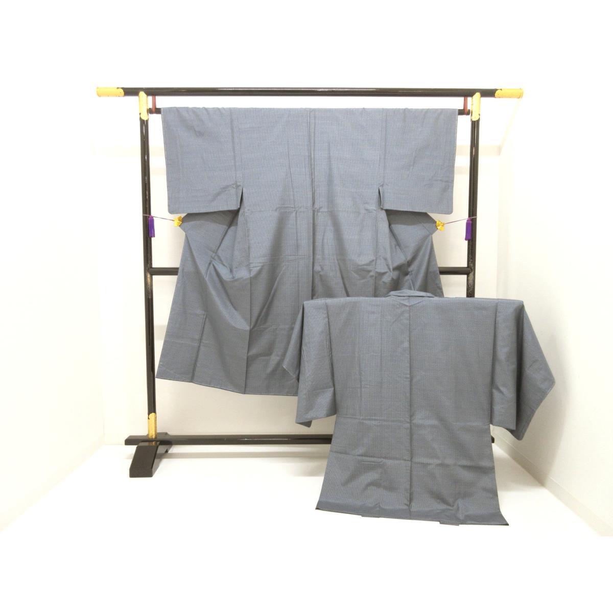 【未使用品】男物　きもの・羽織　２点セット【横双大島紬】【中古】