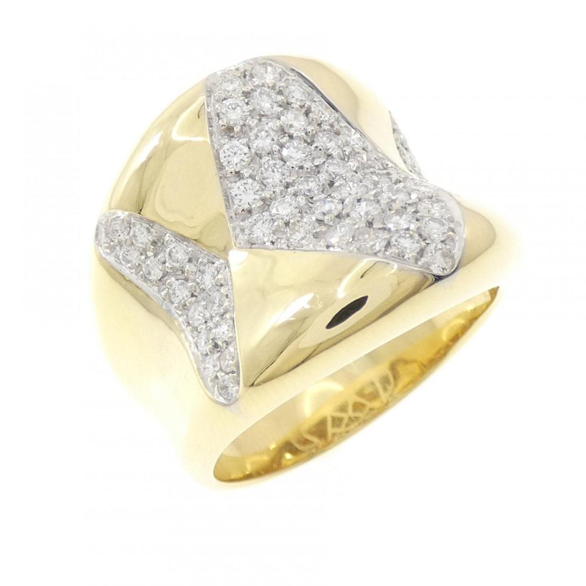 750YG/750WG パヴェ ダイヤモンド リング【中古】
