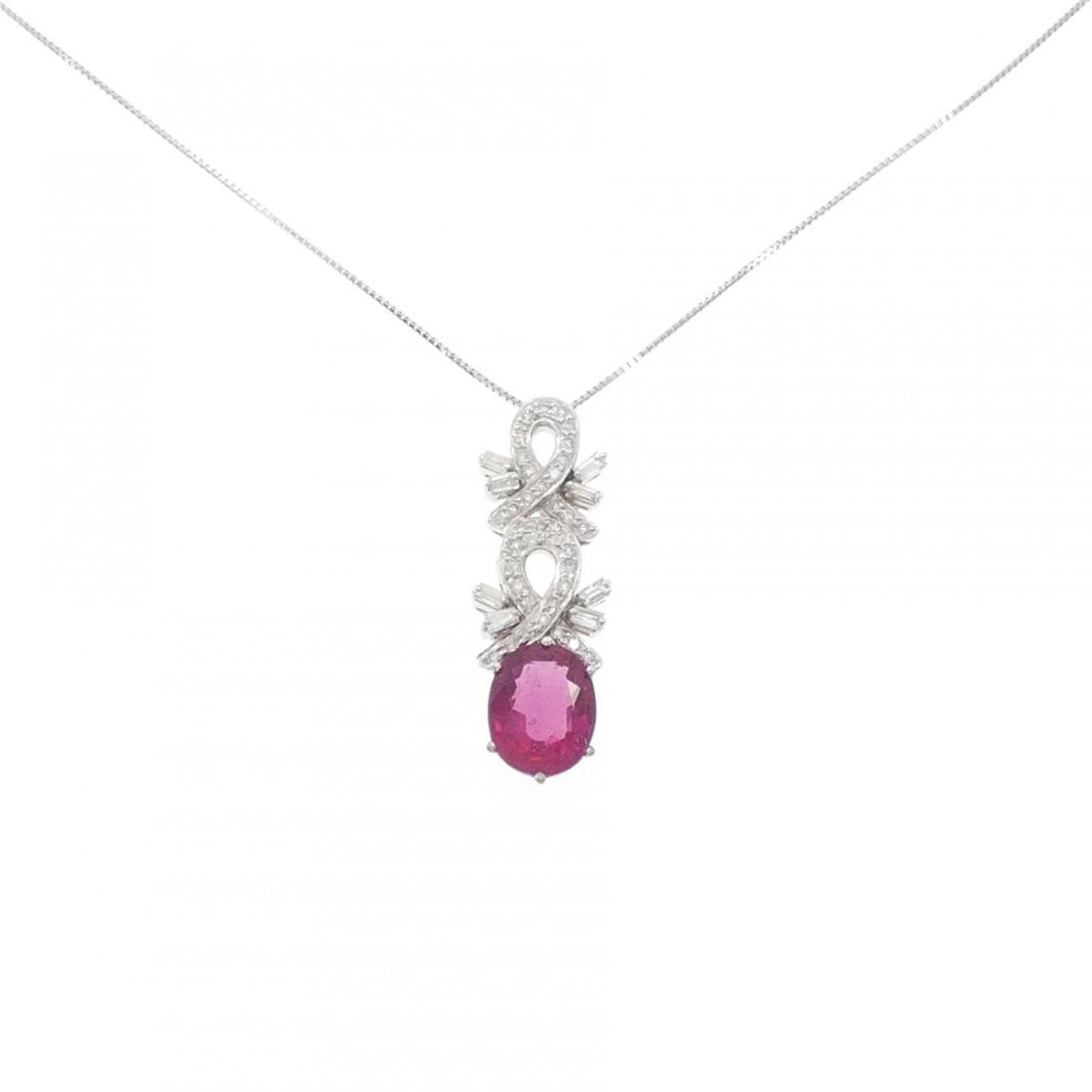 K18WG ルベライトトルマリン ネックレス 3.87CT【中古】|KOMEHYO ONLINESTORE 店