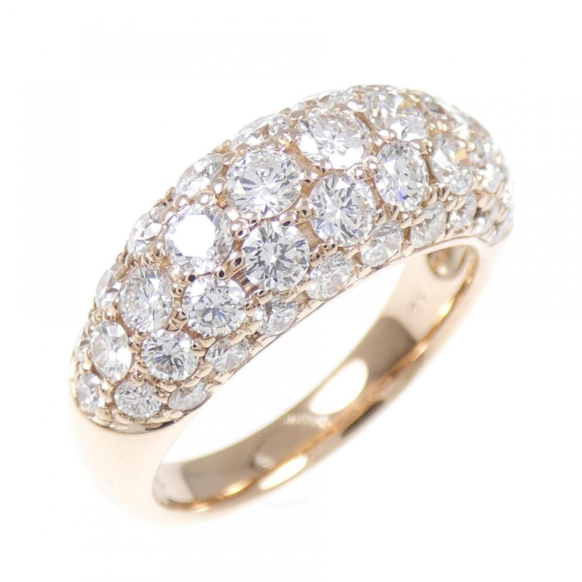 K18PG パヴェ ダイヤモンド リング 2.00CT【中古】