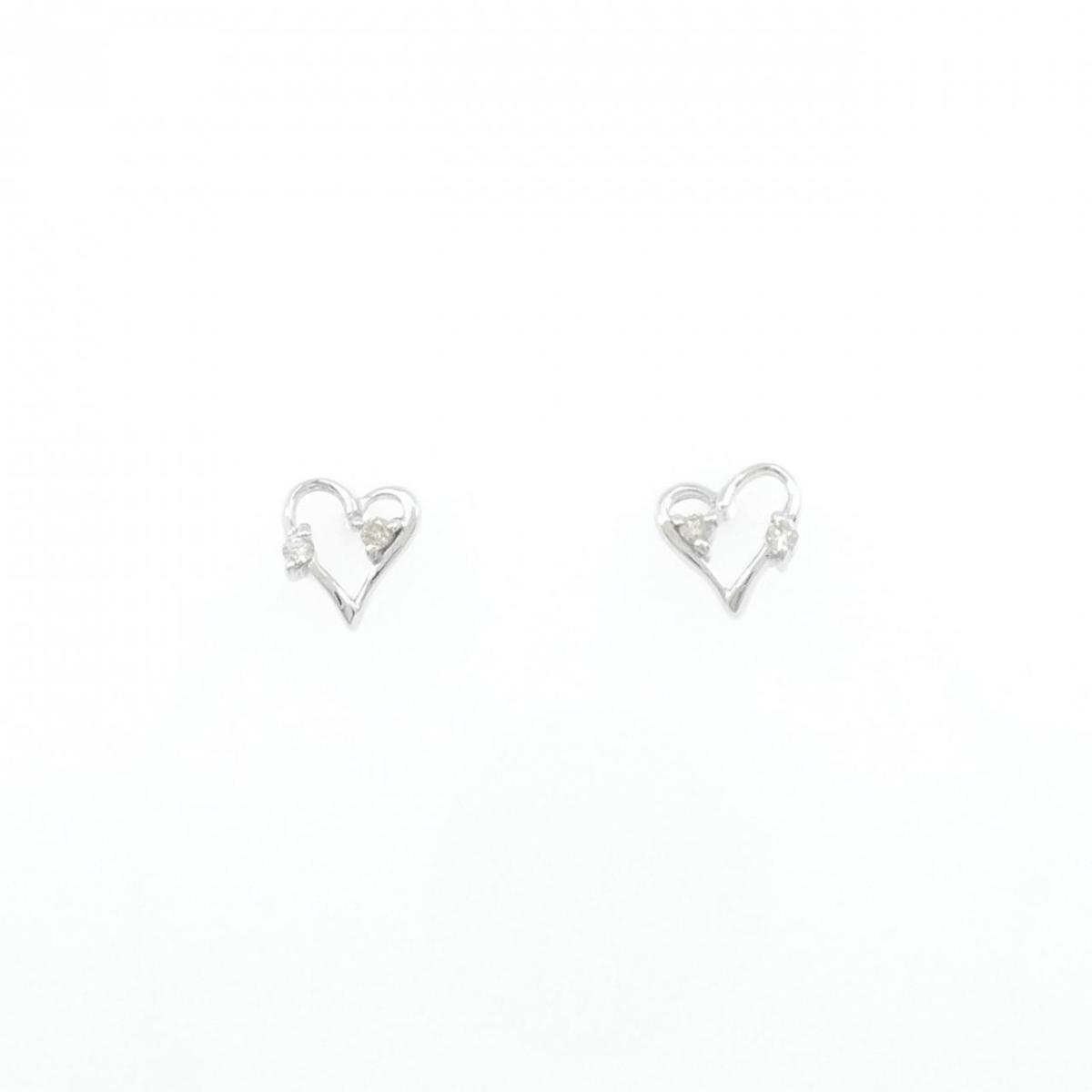 K14WG ハート ダイヤモンド ピアス 0.04CT【中古】｜KOMEHYO ONLINESTORE 店