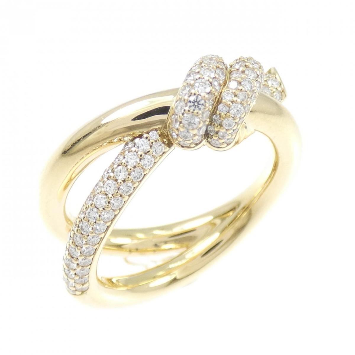 ティファニー ノット ダブル ロウ リング 0.31CT【中古】