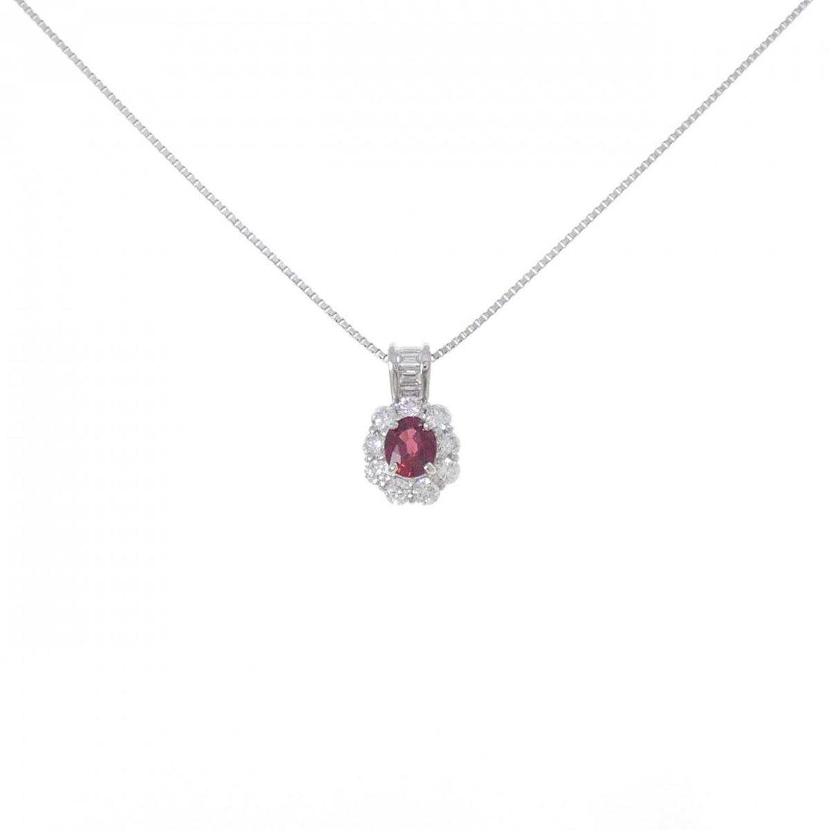 PT900/PT850 ルビー ネックレス 0.40CT【中古】|KOMEHYO ONLINESTORE 店