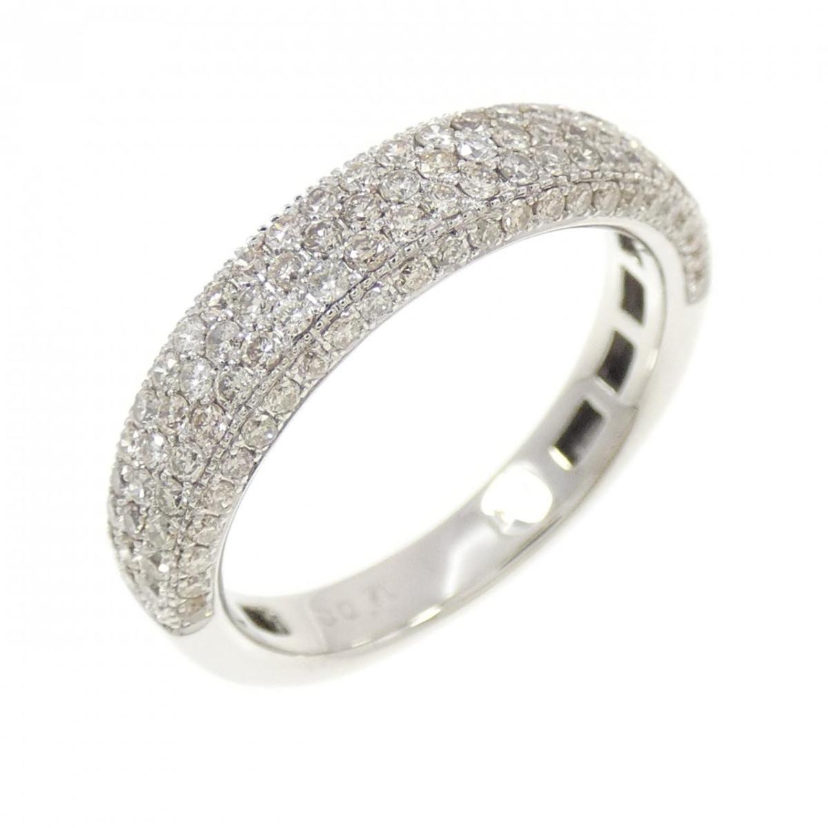K18WG パヴェ ダイヤモンド リング 0.71CT【中古】
