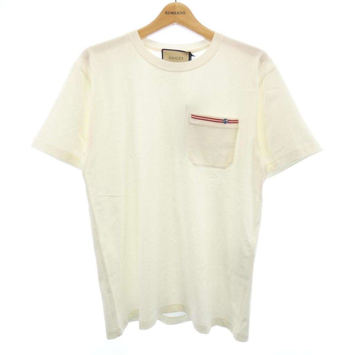 グッチ GUCCI エンブロイダリー付き コットン Tシャツ 673710 XJDVI Tシャツ【中古】