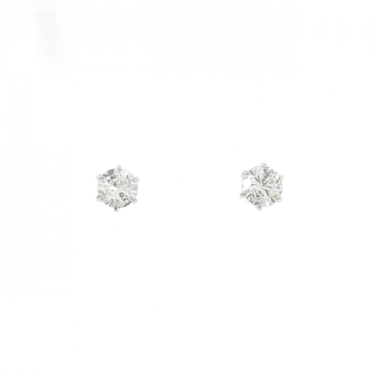 PT900 ソリティア ダイヤモンド ピアス 0.50CT【中古】