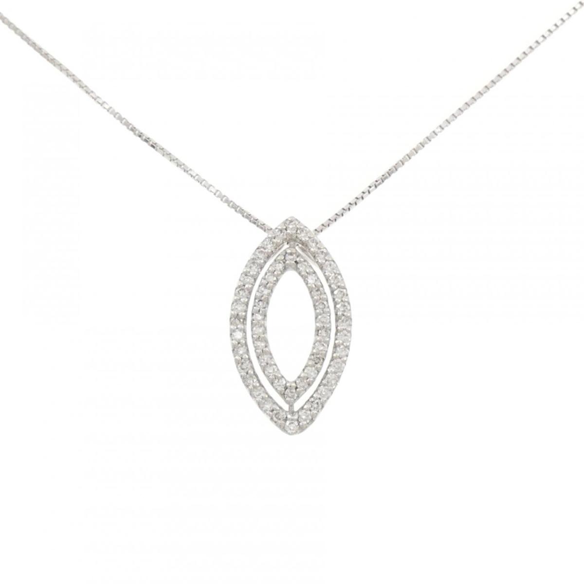 K18WG ダイヤモンド ネックレス 0.30CT【中古】