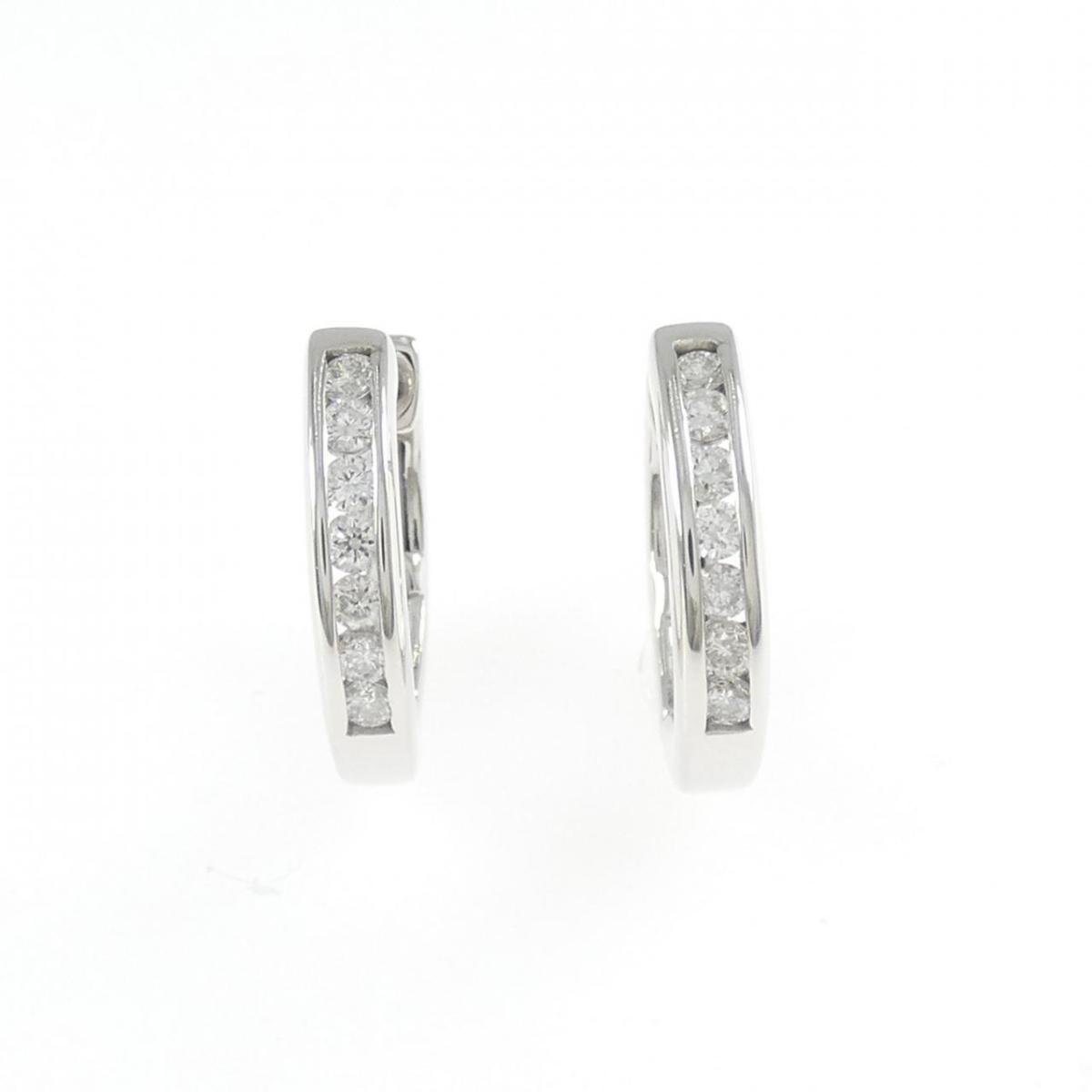 K18WG ダイヤモンド フープ ピアス 0.30CT【中古】