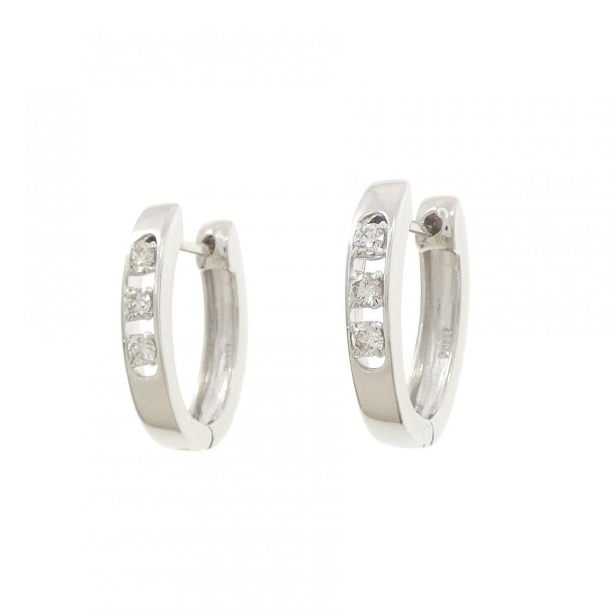 PT900 ダイヤモンド ピアス 0.30CT【中古】