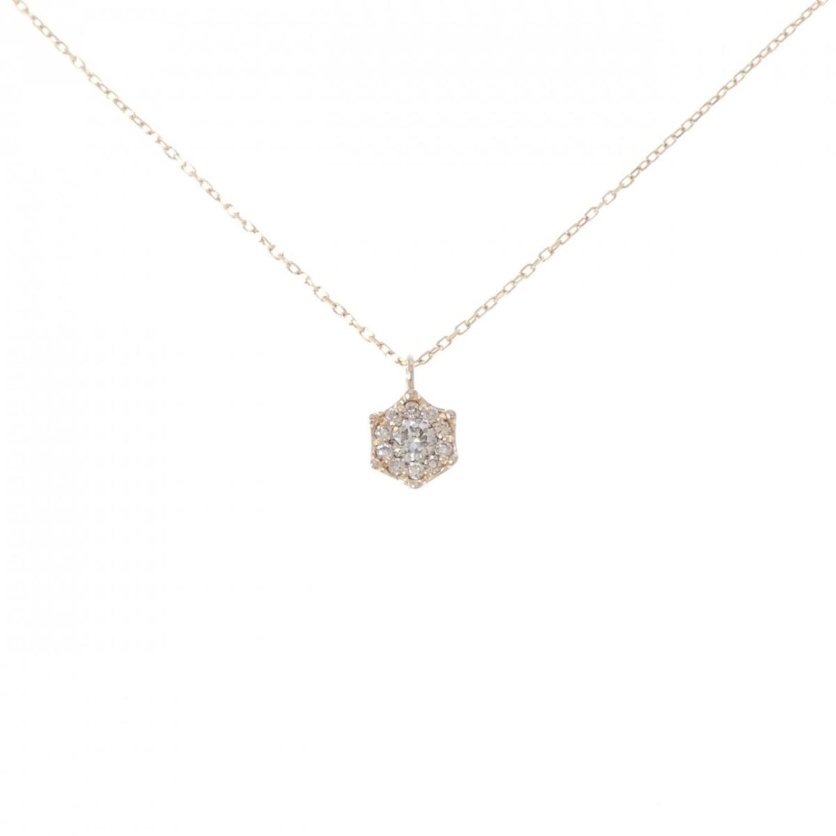 K18PG ダイヤモンド ネックレス 0.31CT【中古】
