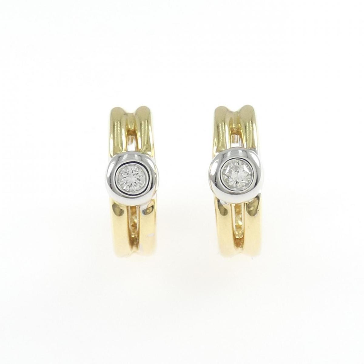 750YG/750WG ダイヤモンド ピアス【中古】