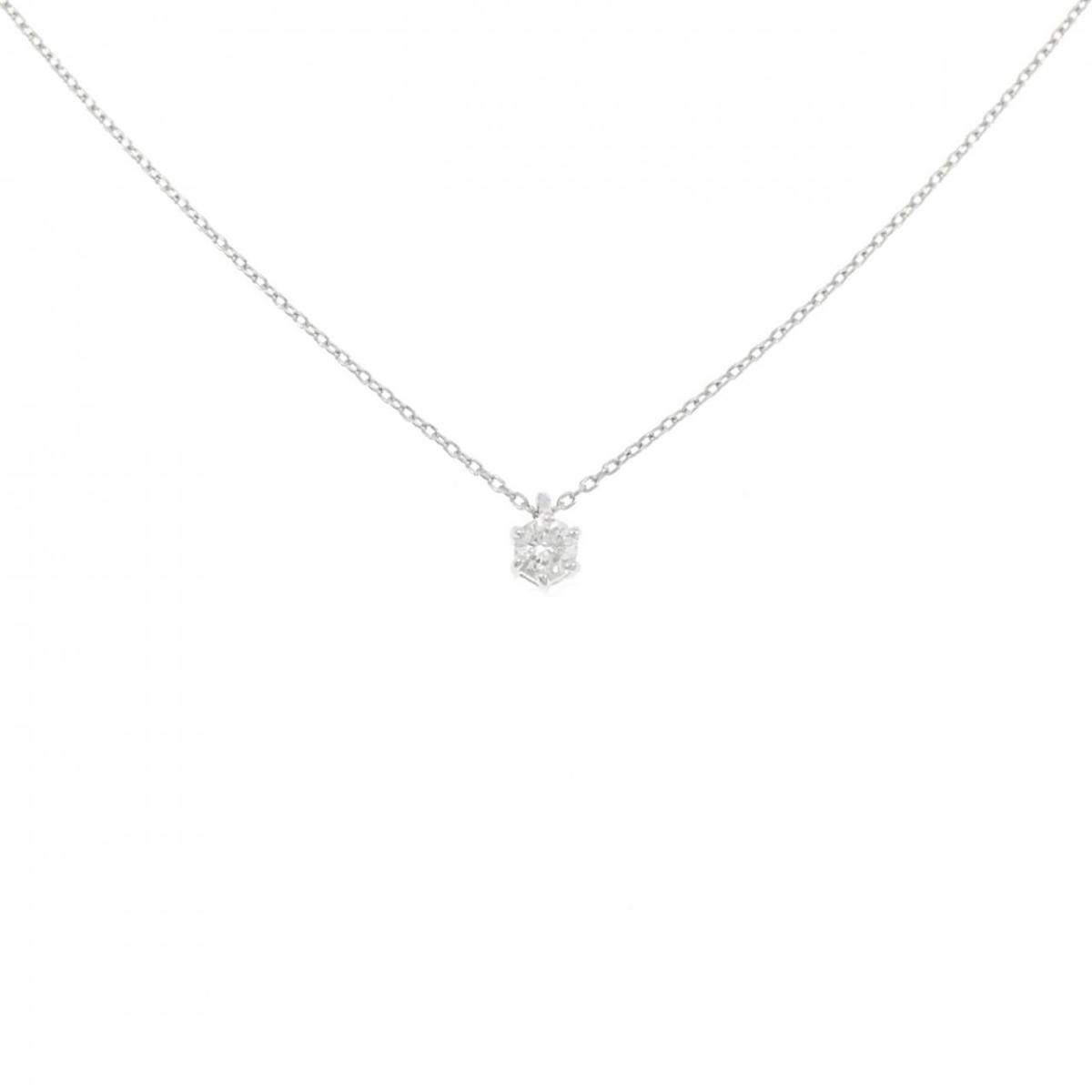 PT900/PT850 ソリティア ダイヤモンド ネックレス 0.08CT【中古】