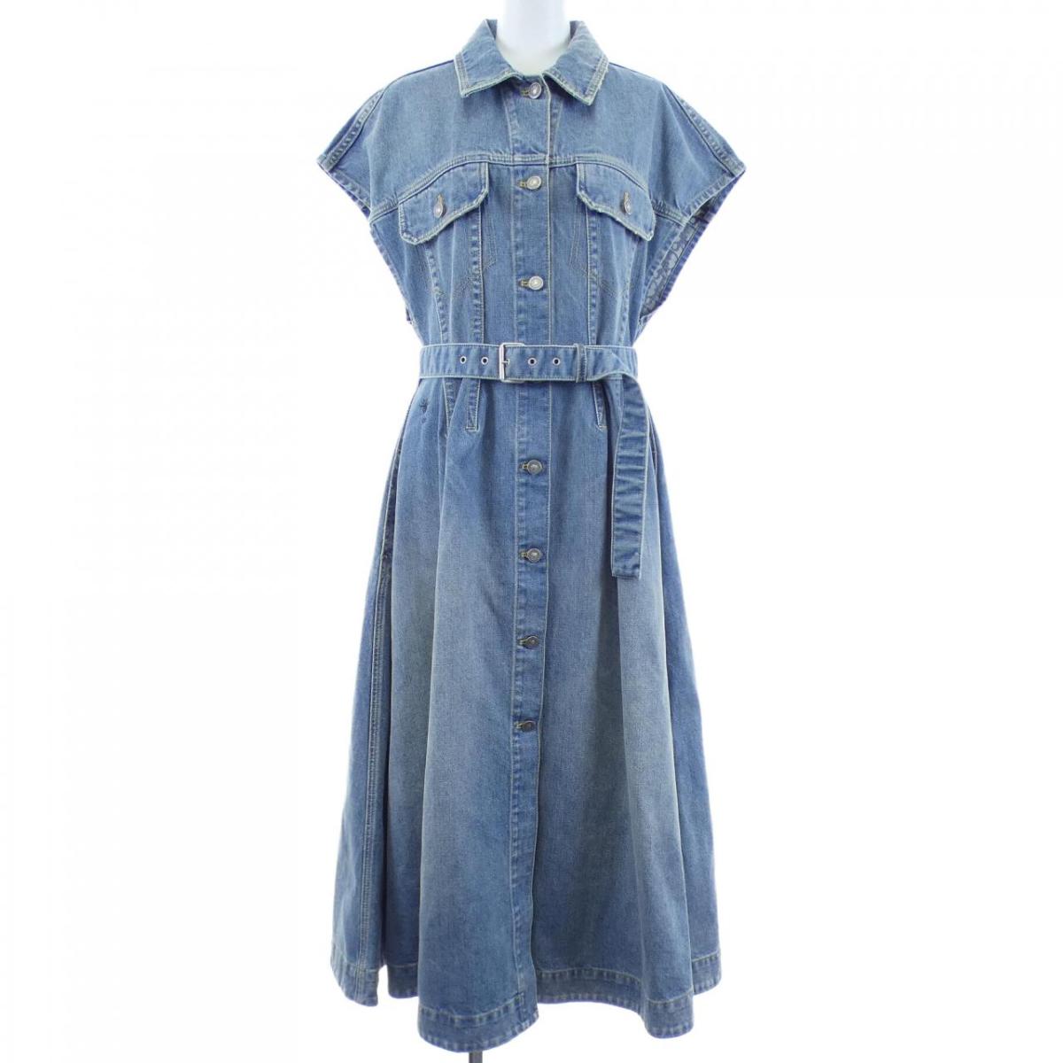 ディオール CHRISTIAN DIOR ディオールオブリークコットンデニム フレアミディドレス 612R50A3153 衣裳【中古】