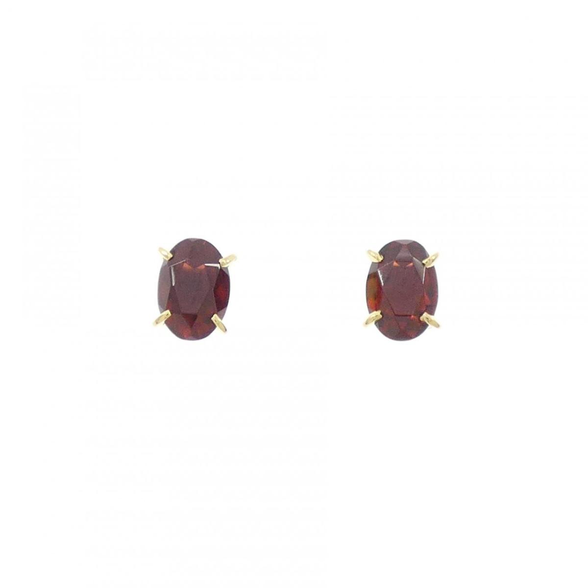 K18YG ガーネット ピアス【中古】