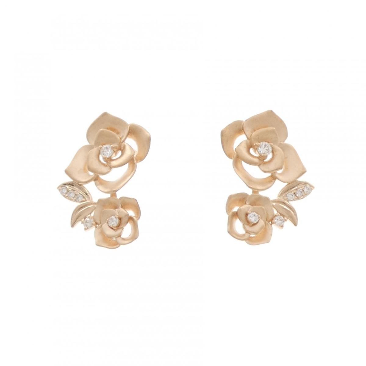 K18PG ローズ ダイヤモンド ピアス 0.10CT【中古】｜KOMEHYO ONLINESTORE 店