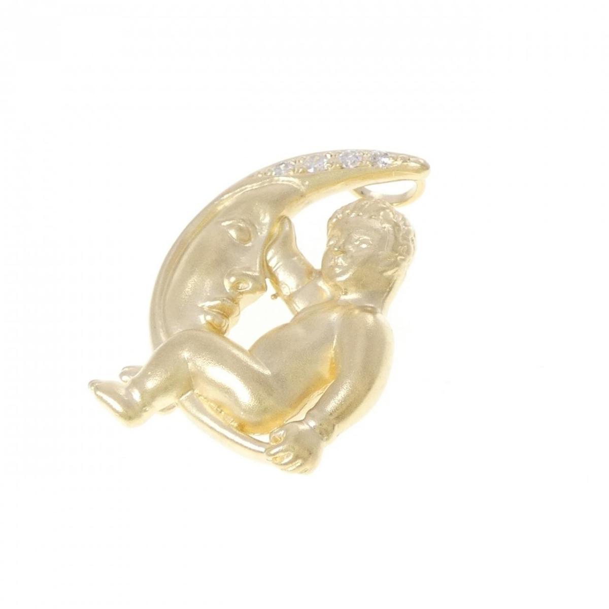 750YG ダイヤモンド ペンダント 0.072CT【中古】