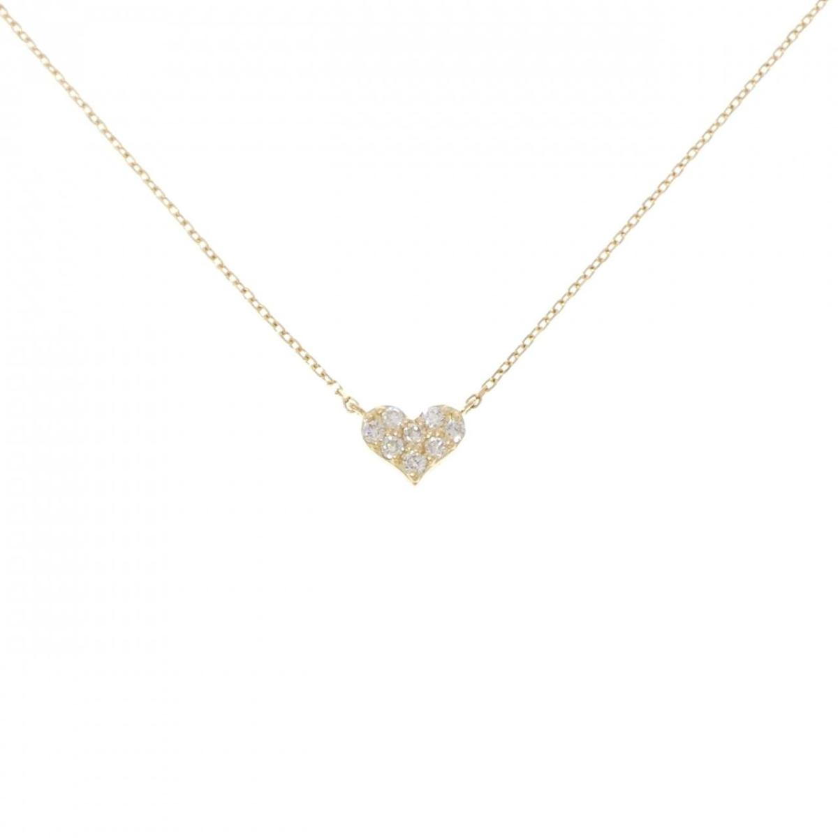 K18YG ハート ダイヤモンド ネックレス 0.13CT【中古】