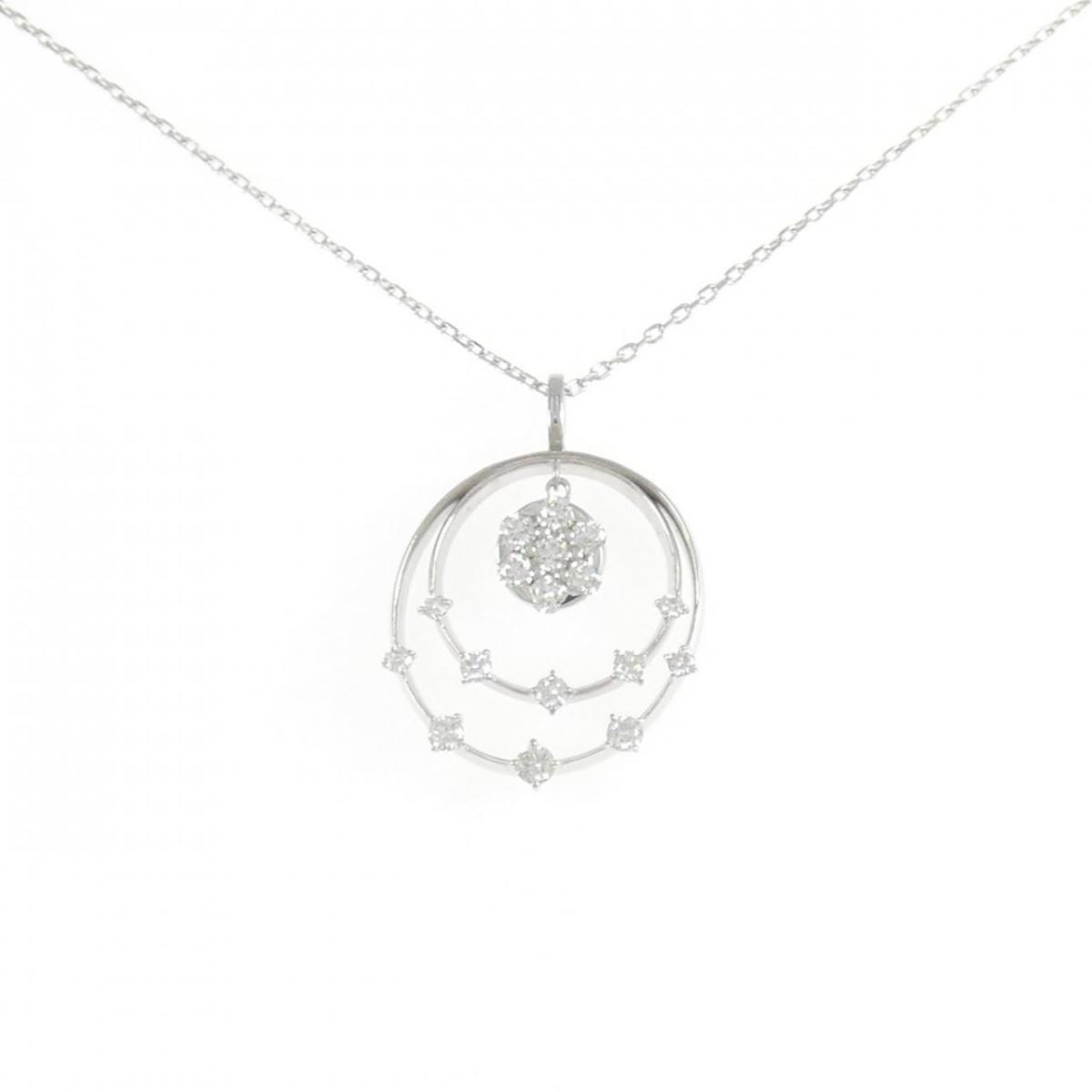 K18WG ダイヤモンド ネックレス 0.40CT【中古】