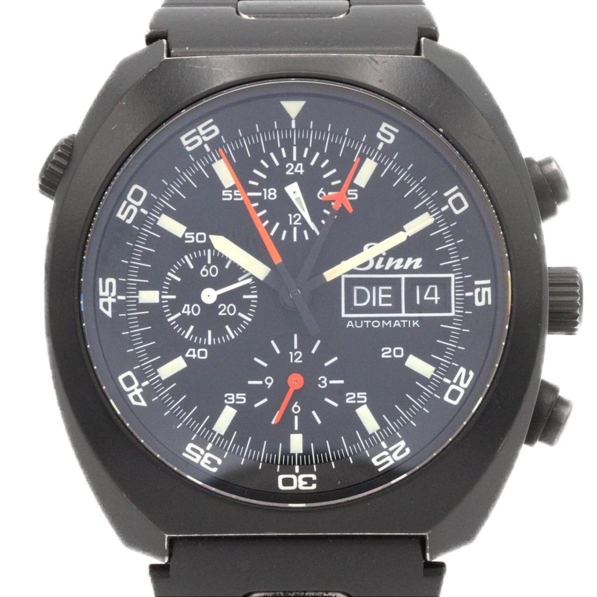 【否検査と修理立ち直らす通貨価値】ジン スペースクロノグラフ 軍事任務D1 142 SS 自動小銃巻【中古】