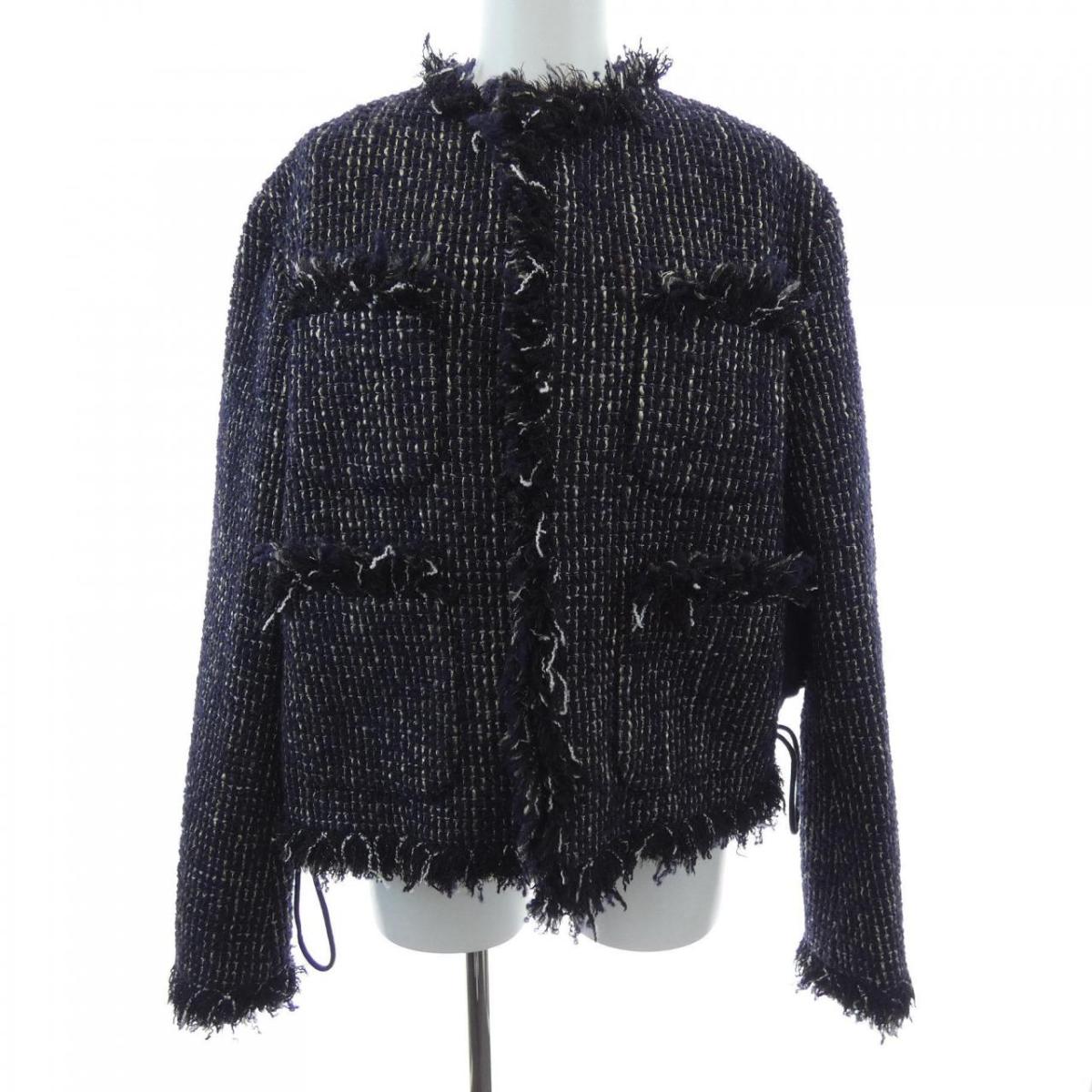 サカイ SACAI TWEED PADDED JACKET 23-06841 上衣【中古】 レディースファッション-コート・ジャケット