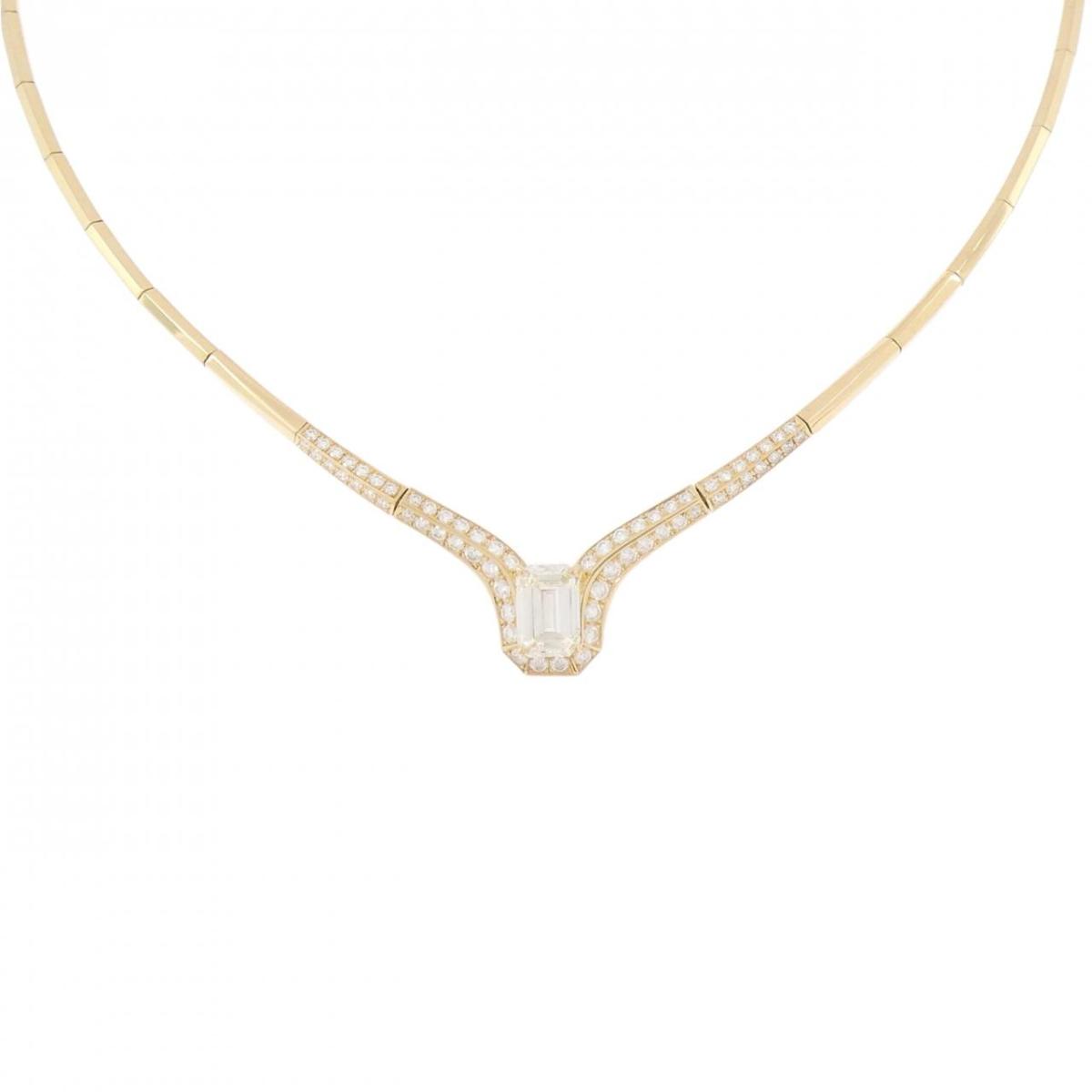 K18YG ダイヤモンド ネックレス 2.162CT M VS2 エメラルドカット【中古】｜KOMEHYO ONLINESTORE 店