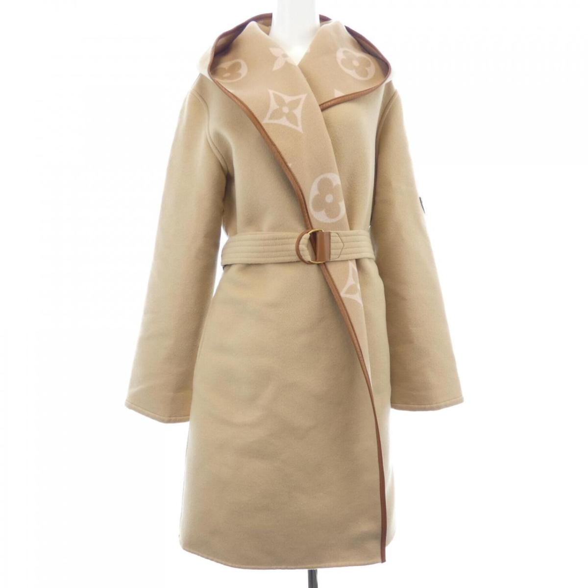 ルイヴィトン LOUIS VUITTON ベルテッドダブルフェイスフーデッドラップコート FMCO05NUV 厚地の外套【中古】