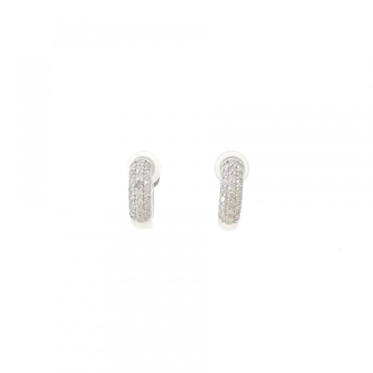 K18WG パヴェ ダイヤモンド イヤリング 0.30CT【中古】|KOMEHYO ONLINESTORE 店