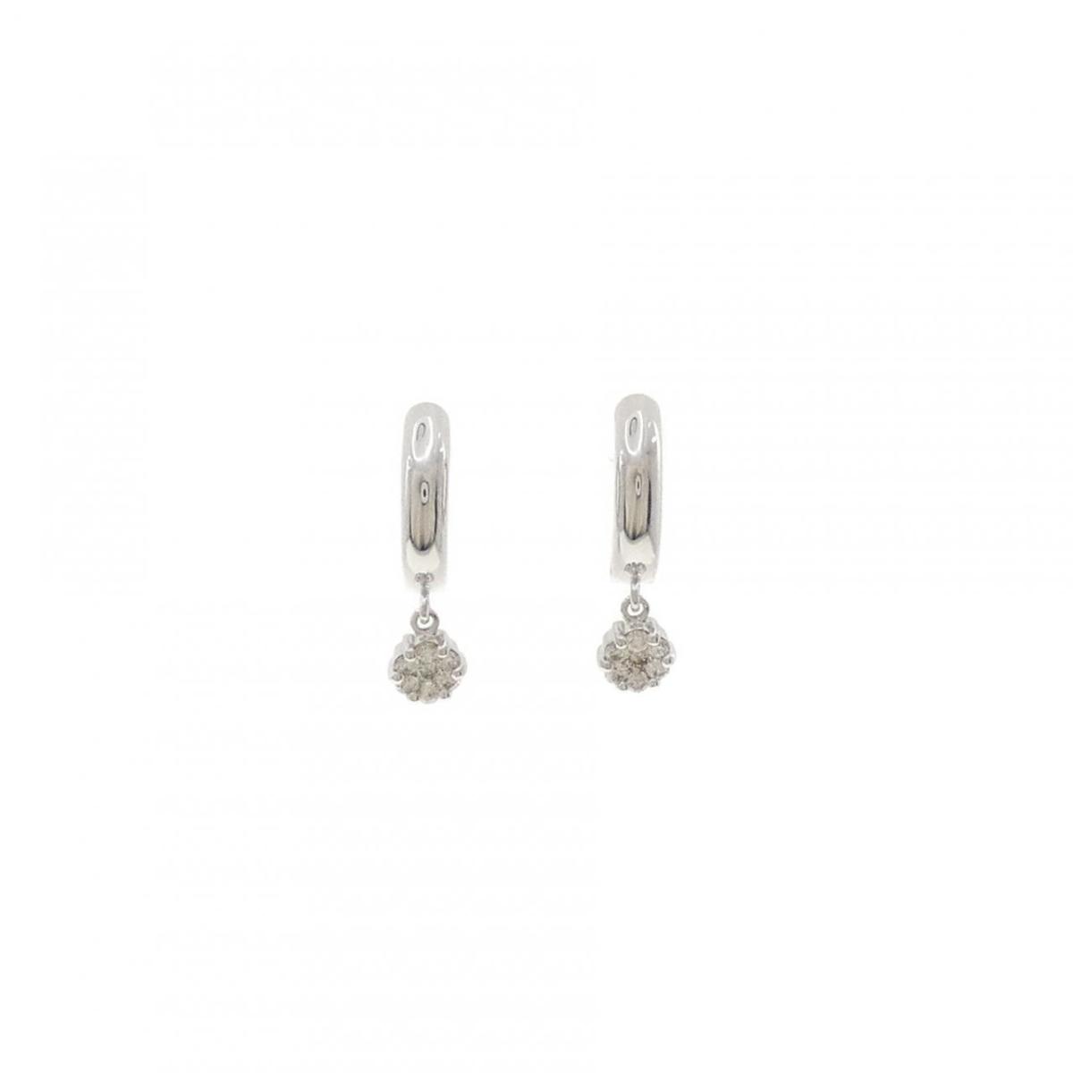 K18WG/K14WG フラワー ダイヤモンド イヤリング 0.20CT【中古】|KOMEHYO ONLINESTORE 店