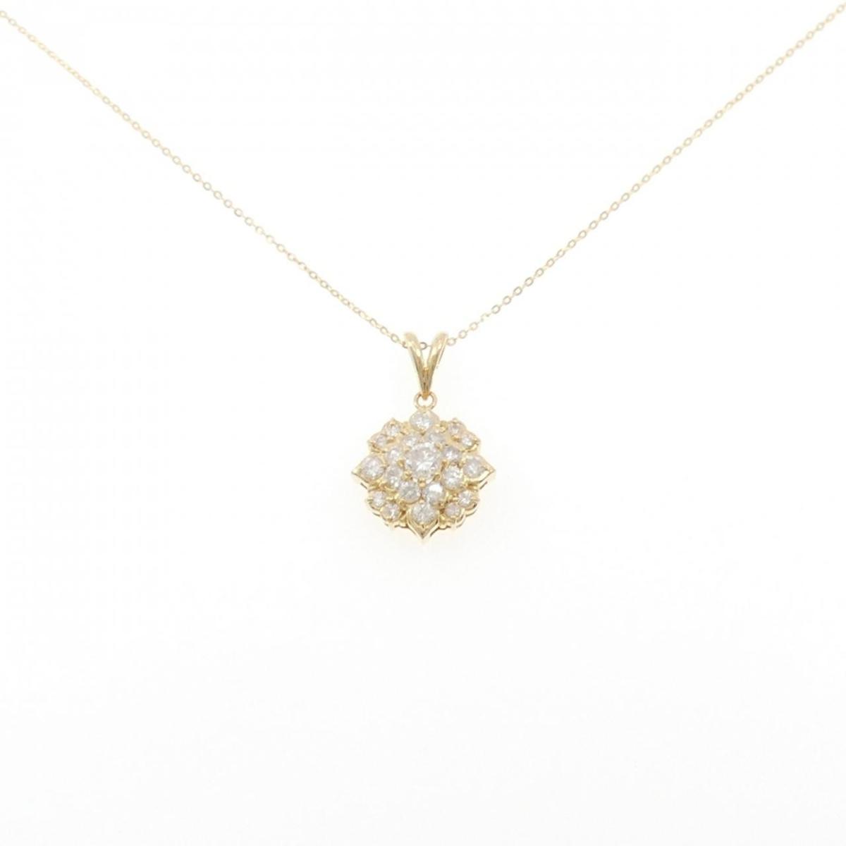 K18YG フラワー ダイヤモンド ネックレス 1.01CT【中古】｜KOMEHYO ONLINESTORE 店