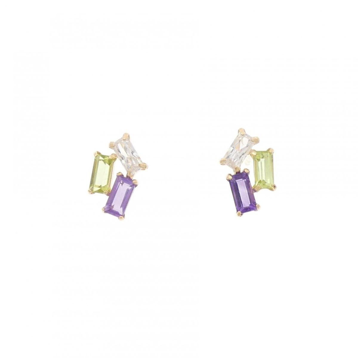 K18YG カラーストーン ピアス【中古】｜KOMEHYO ONLINESTORE 店