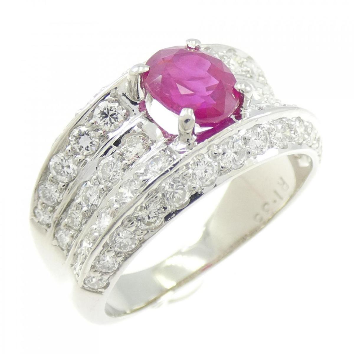 PT 非加熱 ルビー リング 1.35CT ビルマ産【中古】|KOMEHYO ONLINESTORE 店