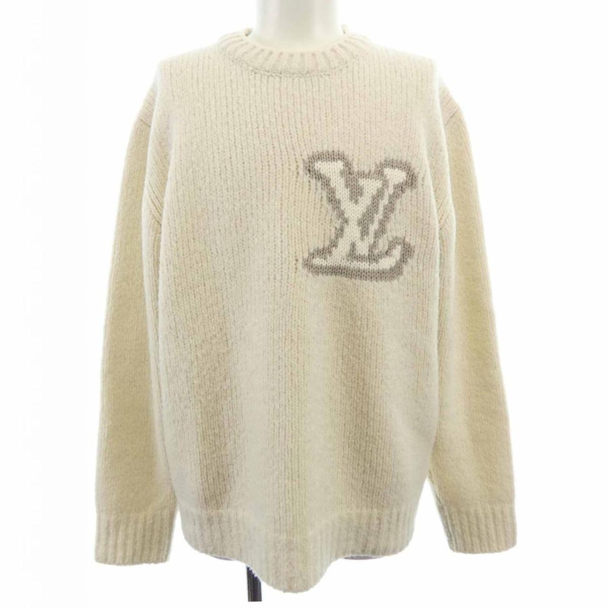 ルイヴィトン LOUIS VUITTON LV インターシャ 労働者の一団のど首 HQN45WQNC 編み物【中古】