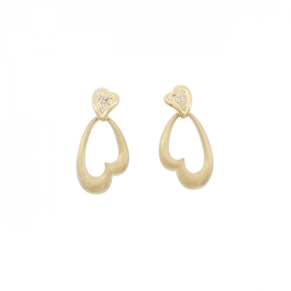 K18YG ハート ダイヤモンド ピアス【中古】｜KOMEHYO ONLINESTORE 店