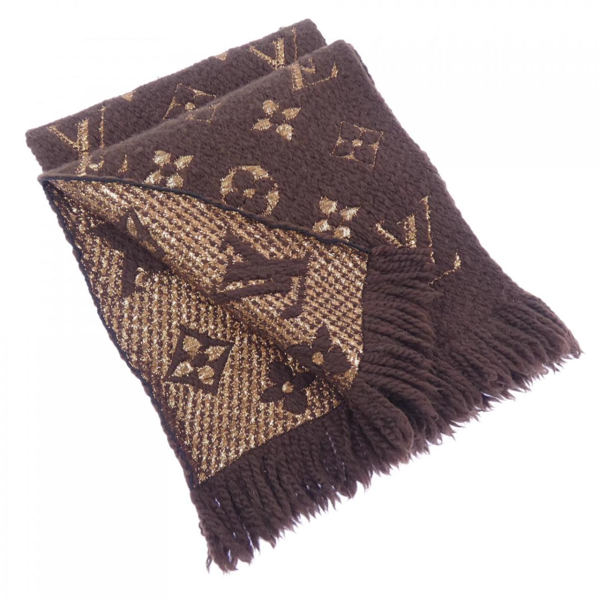 ルイヴィトン LOUIS VUITTON エシャルプ ロゴタイプ気違い シャイン M71383 MUFFLER【中古】