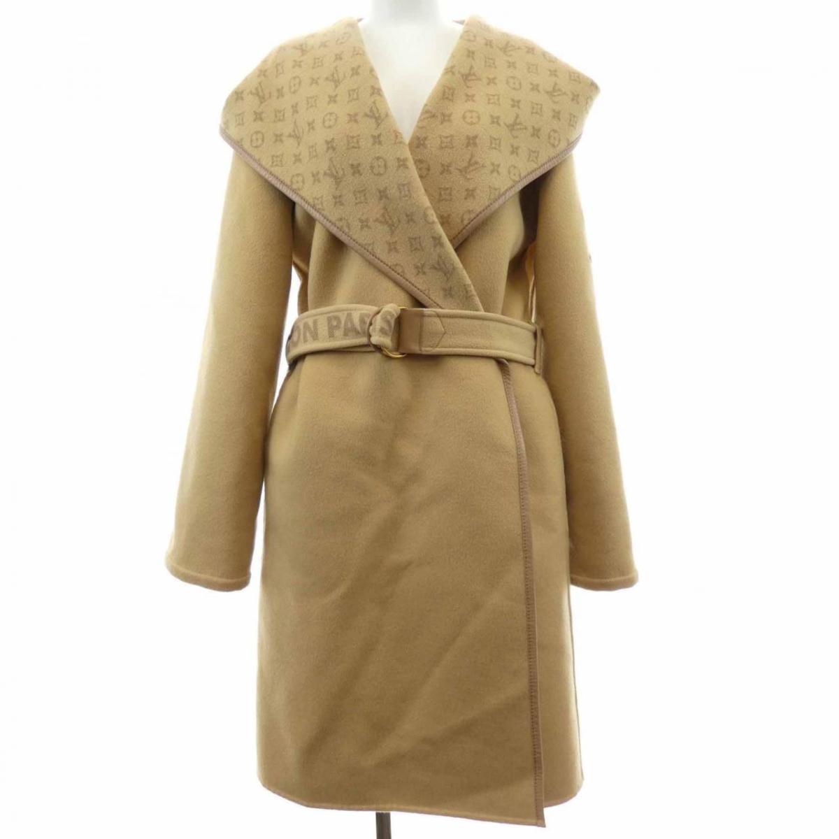 ルイヴィトン LOUIS VUITTON シグネチャーダブルフェイスフーデッドラップコート FNCO20QWE 厚地の外套【中古】