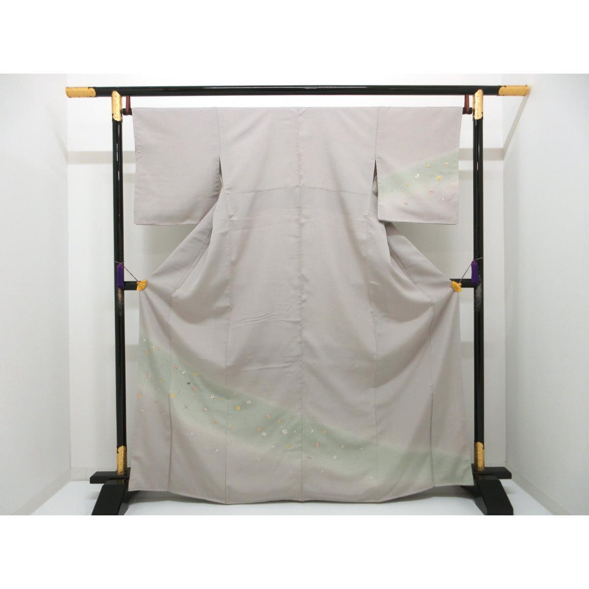 短い訪問着 金彩入り口・入口刺しゅう工業 ボカシ染【中古】